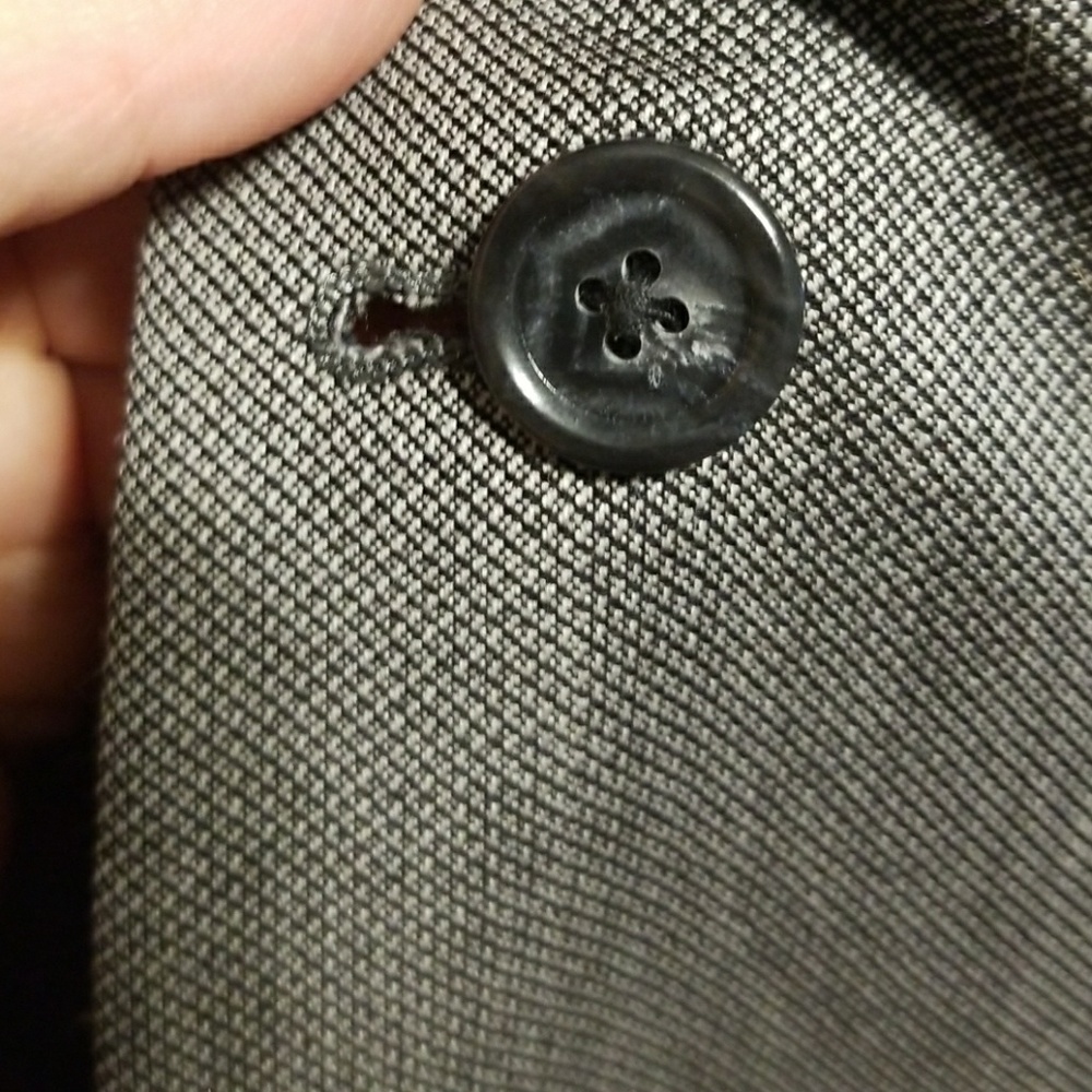 Grey Printed Two Button Suit - Picture 2 of 4
